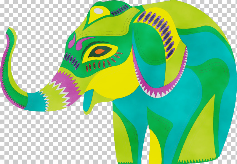 Indian Elephant PNG, Clipart, Animal Figurine, Biology, Elephant, Green, Indian Elephant Free PNG Download