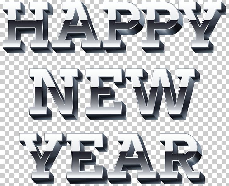 Happy New Year Silver PNG, Clipart, Black And White, Brand, Christmas, Christmas Clipart, Clipart Free PNG Download