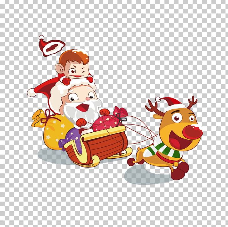Santa Claus Reindeer Christmas Ornament PNG, Clipart, Cartoon, Christmas, Christmas Border, Christmas Decoration, Christmas Frame Free PNG Download