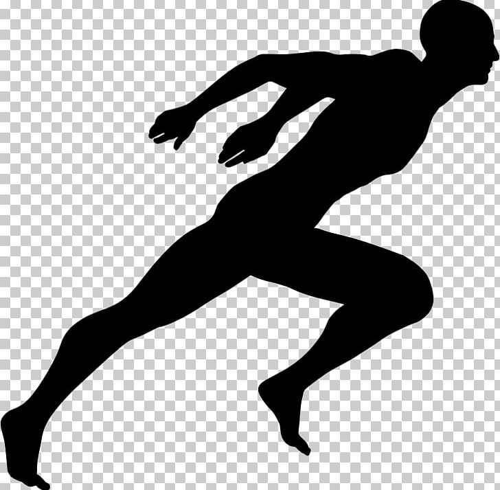 Running Sprint Silhouette PNG, Clipart, Animals, Arm, Art, Black, Black And White Free PNG Download