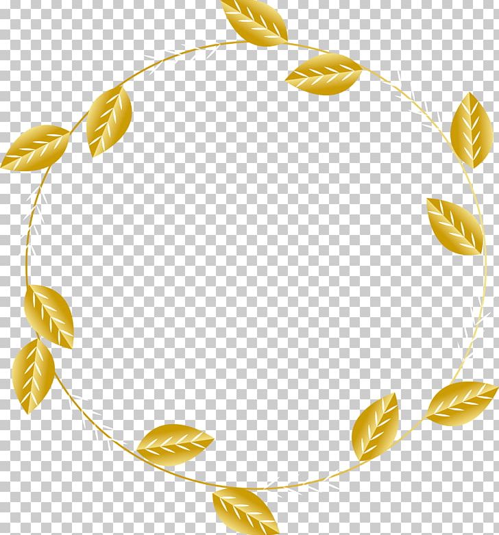Golden Leaf Title Box PNG, Clipart, Circle, Decorative Patterns, Food, Gold, Golden Border Free PNG Download