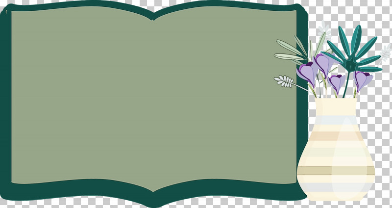 Flower Cartoon Green Teal Line PNG, Clipart, Book Frame, Cartoon, Flower, Flower Frame, Green Free PNG Download