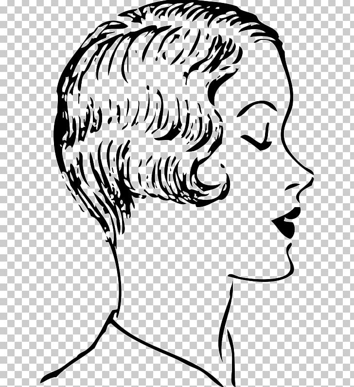 Hairstyle Short Hair Woman PNG, Clipart, Artwork, Black, Black And White, Black Hair, Eye Free PNG Download