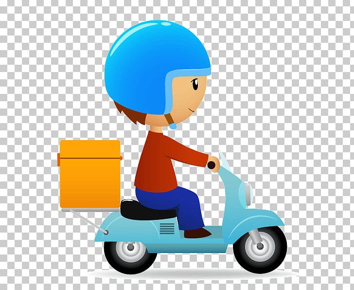 Pizza Delivery Scooter Png Clipart Boy Cars Cartoon Courier Delivery Free Png Download