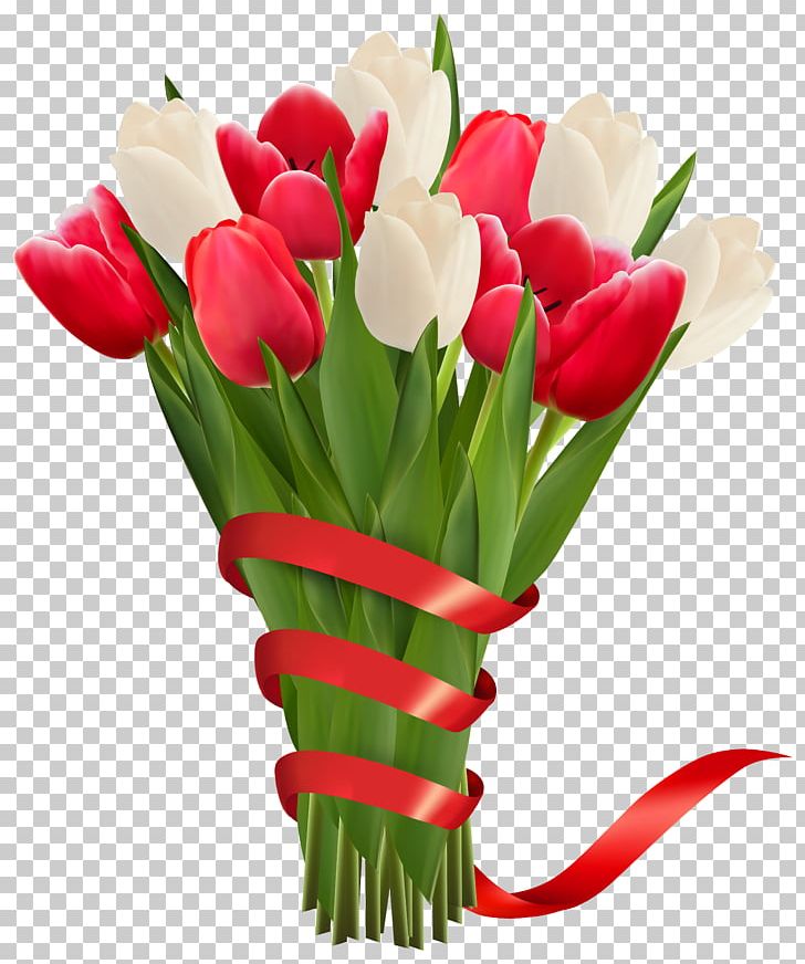 White And Red Tulips With Ribbon PNG, Clipart, Artificial Flower, Blue, Clipart, Cut Flowers, Floral Design Free PNG Download