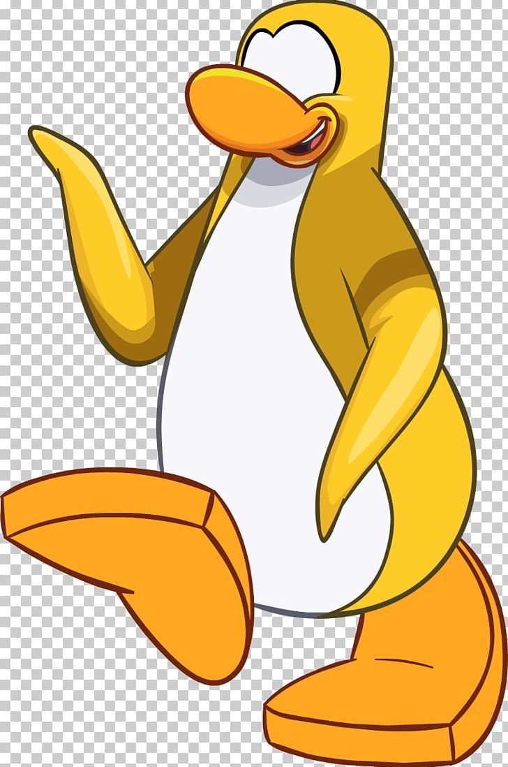 Club Penguin Duck Southern Rockhopper Penguin Yellow PNG, Clipart, Animaatio, Animals, Artwork, Beak, Bird Free PNG Download