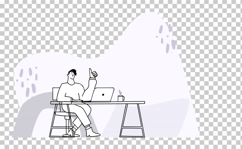 Working Desk Office PNG, Clipart, Black And White, Cartoon, Desk, Human Body, Joint Free PNG Download