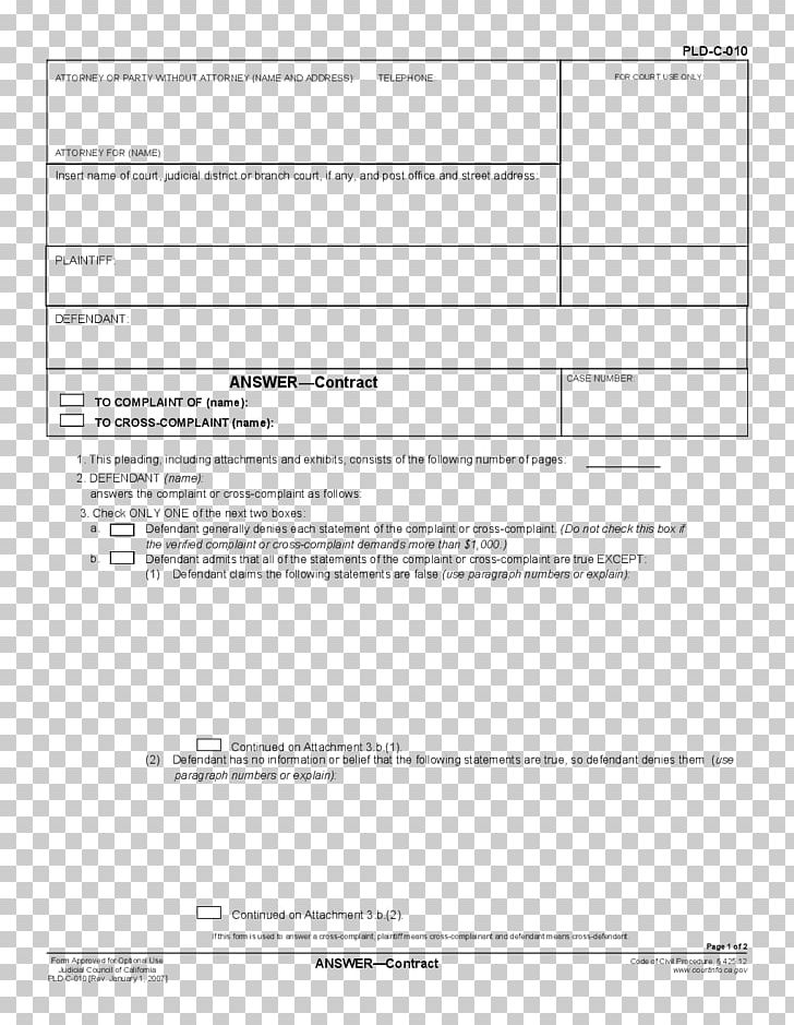 Document California Pleading Court Template PNG, Clipart, Angle, Answer, Area, California, Cause Of Action Free PNG Download