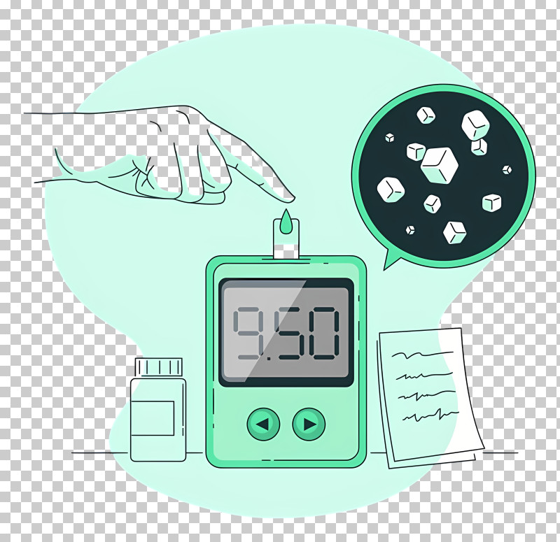 Medication Bottles - Glucose Meter With Hand And Sugar Levels PNG