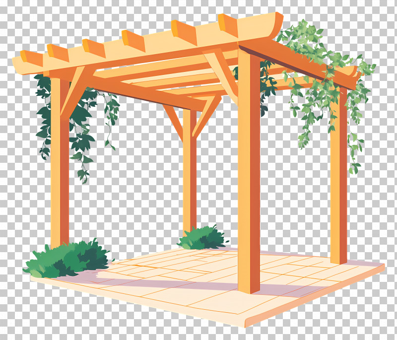 Pergola - Wooden Pergola With Vines PNG