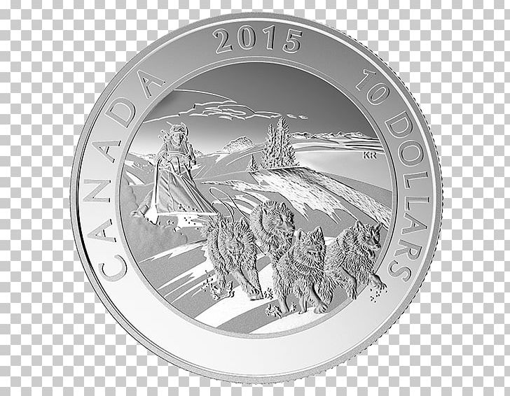 Dollar Coin Silver Dog Canada PNG, Clipart, Black And White, Canada, Canadian Eskimo Dog, Coin, Currency Free PNG Download