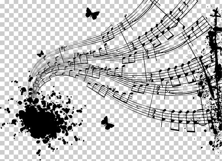 Musical Note Musical Theatre Black And White PNG, Clipart, Angle, Area, Black And White, Black White, Drawing Free PNG Download