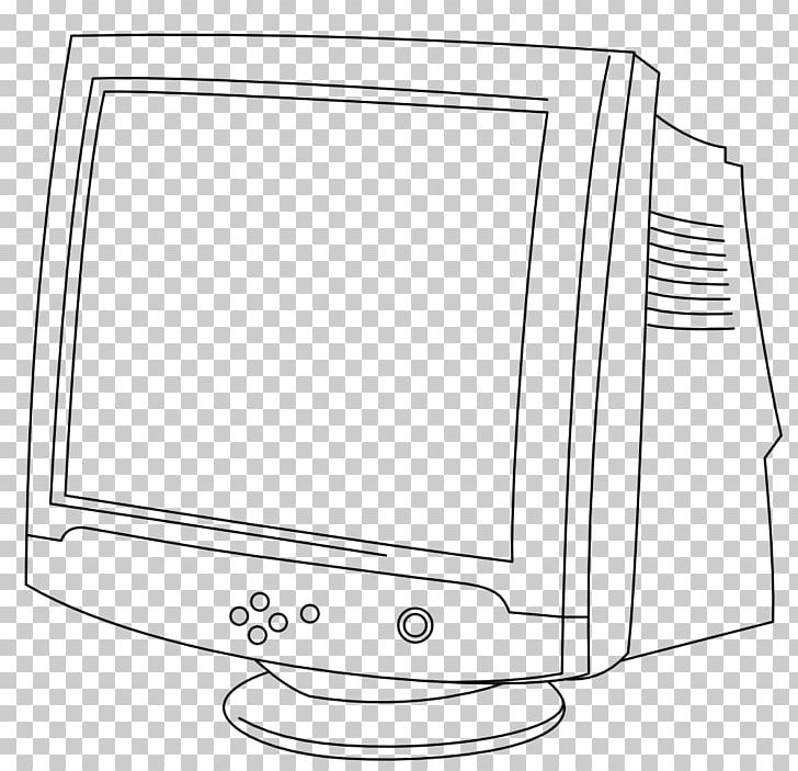 Computer Monitors Cathode Ray Tube Line Art PNG, Clipart, Angle, Area, Black And White, Cathode Ray Tube, Computer Free PNG Download