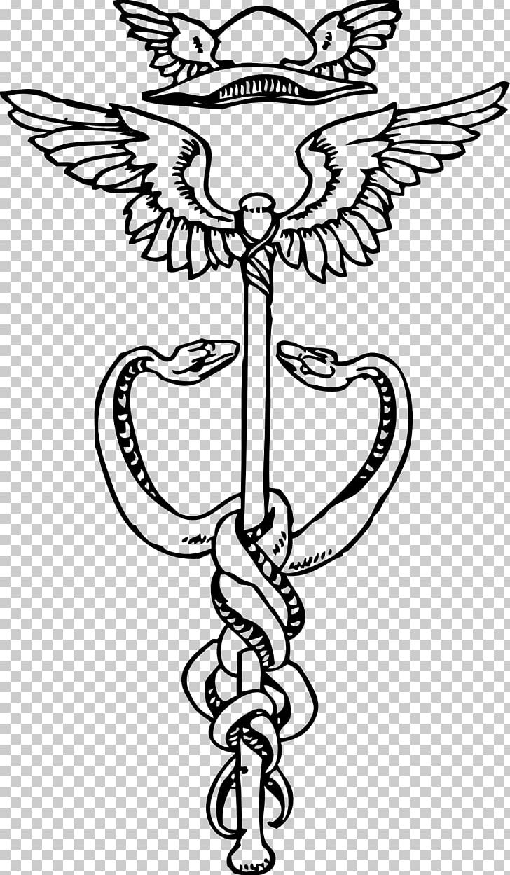Staff Of Hermes Caduceus As A Symbol Of Medicine PNG, Clipart, Artwork, Black And White, Caduceus, Caduceus As A Symbol Of Medicine, Drawing Free PNG Download