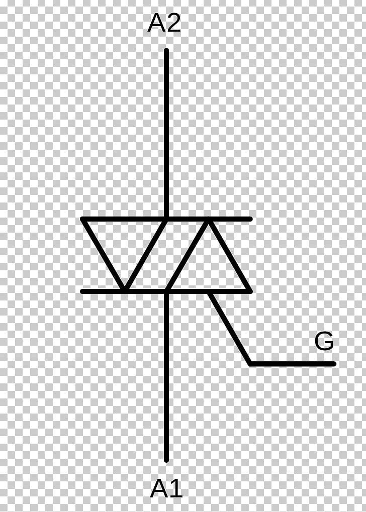 TRIAC Electronic Symbol Silicon Controlled Rectifier Dimmer DIAC PNG, Clipart, Alternating Current, Angle, Area, Black And White, Circle Free PNG Download