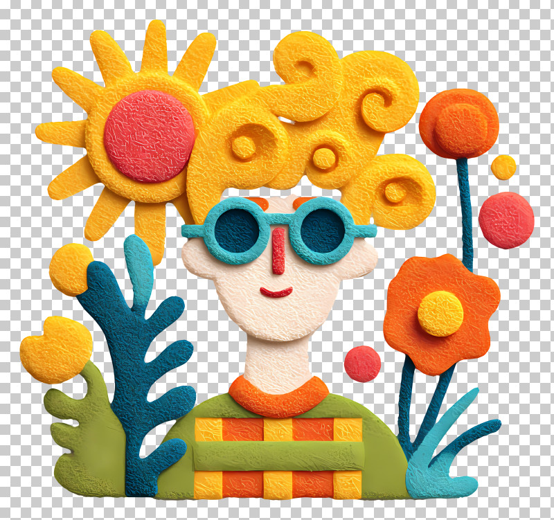 Summer Vibe - Colorful Cartoon Character PNG