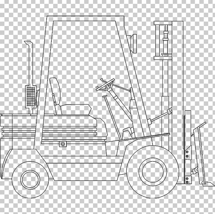 Forklift Drawing Computer-aided Design Building Information Modeling Diagram PNG, Clipart, Angle, Artwork, Autocad, Automotive Design, Black And White Free PNG Download