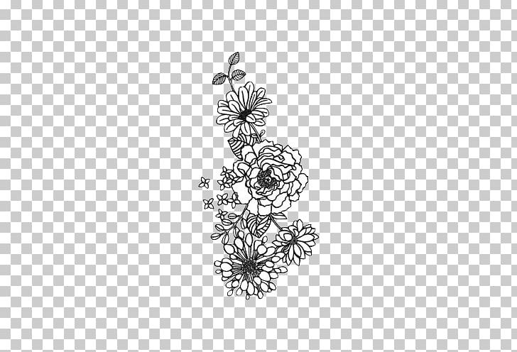Flower Drawing Black And White PNG, Clipart, Art, Black, Black And White, Blue, Body Jewelry Free PNG Download
